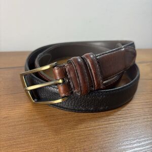 Allen Edmonds Belt 36 Italian Calfskin Brown Black Made in USA Leather 2 Tone